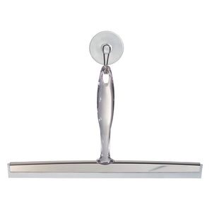 iDesign Clear Zia Squeegee Shower Glass Cleaner in Silver